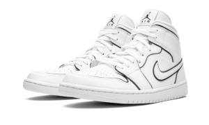 Nike Sko Dame Air Jordan 1 Mid Iridescent Reflekterende Hvid
